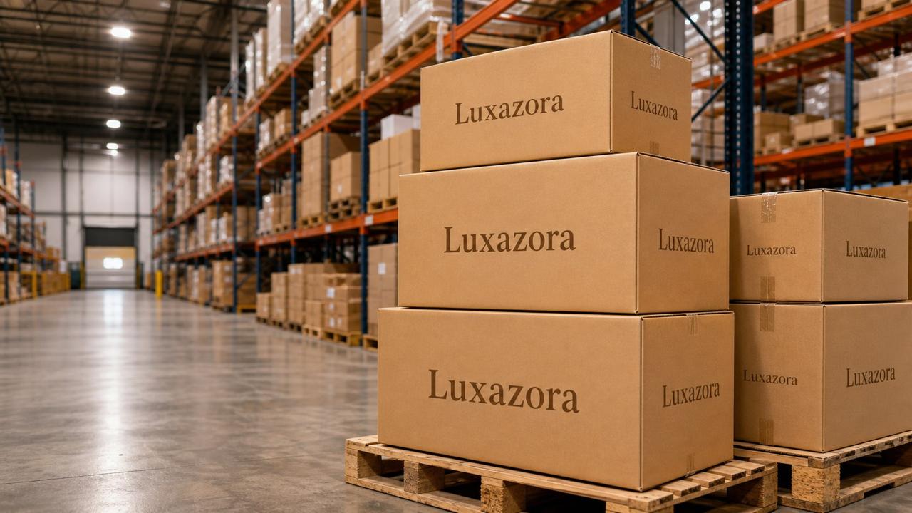 Luxazora warehouse boxes ready to ship